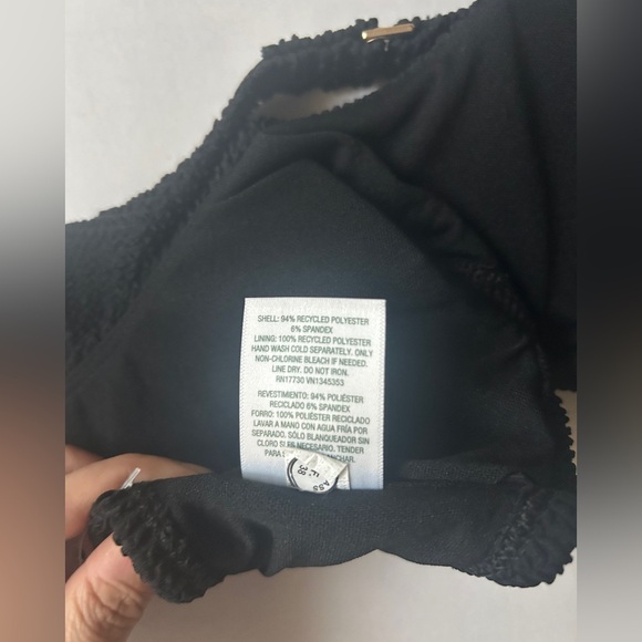 Wild Fable Women's Pucker Textured Scoop Front Bralette Bikini Top Black Large - Picture 4 of 7